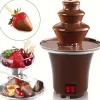 Elektrisk Chokladfondue Fontän – 3 Våningar, Rostfritt Stål, Smälter Choklad, Smör, Karamell – Perfekt För Fester, Bröllop Och Evenemang