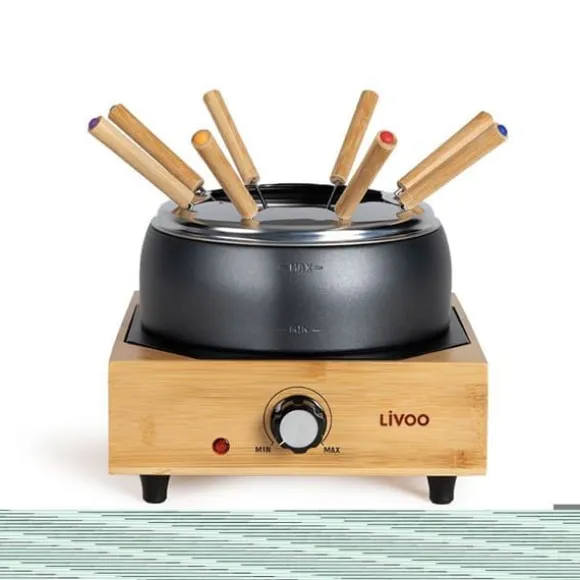 Elektrisk fondueapparat - LIVOO - DOC287 - 800W - 2L - 8 personer - Justerbar termostat - Non-stick kastrull utan PFAS