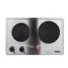 Elektrisk gaskök - INN - Dubbel brännare - 1000+1500 W - 315x500 mm - Grå silver
