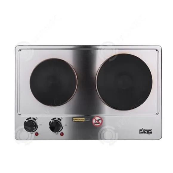 Elektrisk gaskök - INN - Dubbel brännare - 1000+1500 W - 315x500 mm - Grå silver