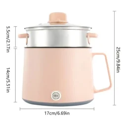 Elektrisk Hot Pot, Dubbel Effektinställning, Mångsidig Matlagning,Rosa