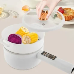 Elektrisk kokgryta, 1,6L kapacitet, 701W effekt, 220V spänning, 19,5cm diameter, designad för 1-4 personer
