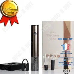 Elektrisk korköppnare - TD® - Automatisk med induktion - Svart - Långsam design - 24,2 cm