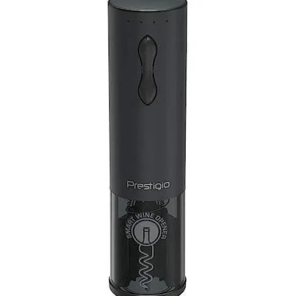 Elektrisk korkskruv - PRESTIGIO - BOLSENA - Vinsats - 4 delar - Svart