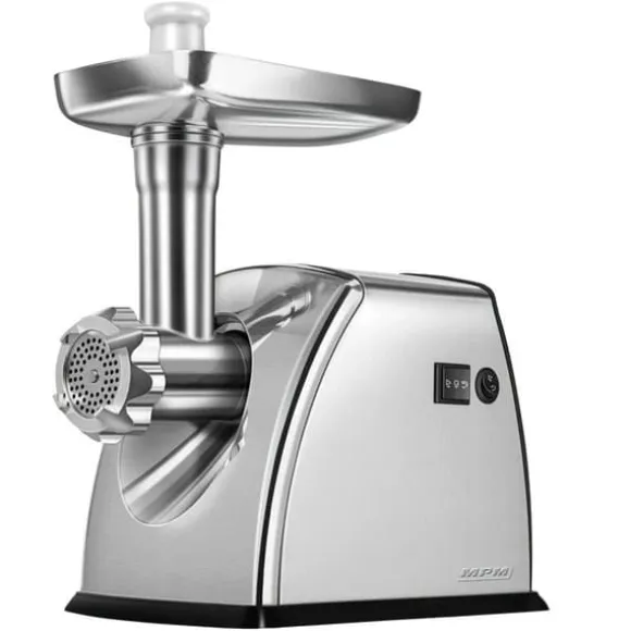 Elektrisk köttkvarn i rostfritt stål, med korvstopparutrustning MPM MMM-07M 1800W Silver 01054