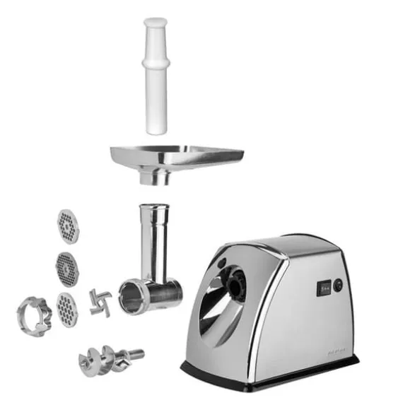 Elektrisk köttkvarn i rostfritt stål, med korvstopparutrustning MPM MMM-07M 1800W Silver 01054