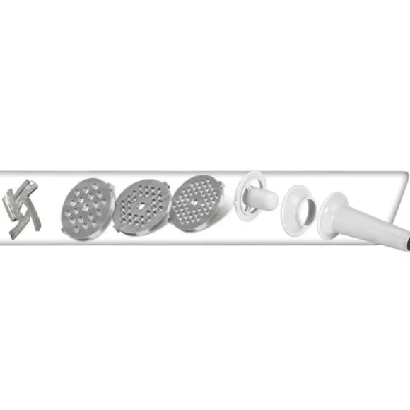 Elektrisk köttkvarn i rostfritt stål, med korvstopparutrustning MPM MMM-07M 1800W Silver 01054