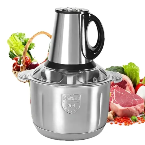 Elektrisk Köttkvarn, Rostfritt Stål Design, 2 Hastighetsalternativ,5L, EU