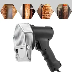 Elektrisk köttskivare - Skärmaskin - Tjockleksjustering 0–10 mm - Rostfritt stålblad - Ergonomiskt handtag - Lätt att rengöra