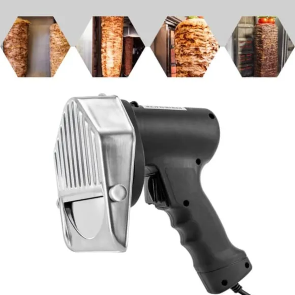 Elektrisk köttskivare - Skärmaskin - Tjockleksjustering 0–10 mm - Rostfritt stålblad - Ergonomiskt handtag - Lätt att rengöra