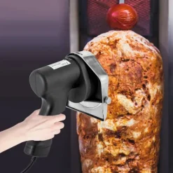 Elektrisk köttskivare - Skärmaskin - Tjockleksjustering 0–10 mm - Rostfritt stålblad - Ergonomiskt handtag - Lätt att rengöra