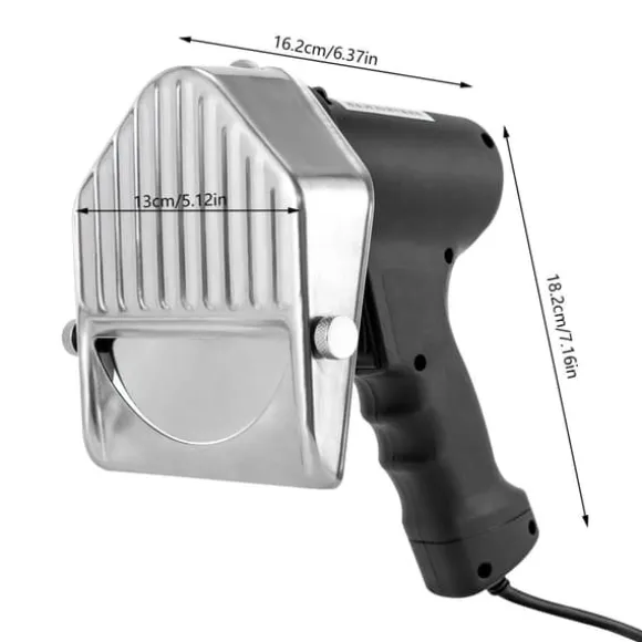 Elektrisk köttskivare - Skärmaskin - Tjockleksjustering 0–10 mm - Rostfritt stålblad - Ergonomiskt handtag - Lätt att rengöra