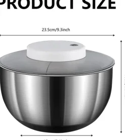 Elektrisk salladstork, frukt- och grönsakstork, 4,5L stor automatisk salladsgrönsakstork, USB-laddningsbar salladstork, sallad, frukt- och grönsaksto | CDON