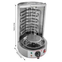 Elektrisk Shawarma/Döner Grill - Vertikal Rotisseri - Automatisk Rotation - Droppbricka - 2,5 kW - 220 V EU-kontakt - 29,5×38×48 cm