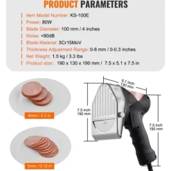 Elektrisk shawarmakniv, Turkisk döner kebab, köttgyroskärare med 2 blad - effektiv och praktisk!