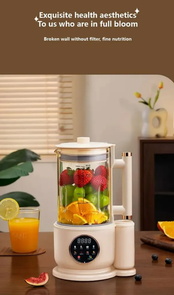 Elektrisk sojamjölksmaskin - Högprestandamixer - 1,5 l - Automatiska program - Juicer - Rispasta/risgröt - Vit