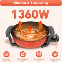 Elektrisk Tvilling Hot Pot, 6L Kapacitet, Justerbar Temperaturkontroll, Hållbar Gjutjärnsdesign