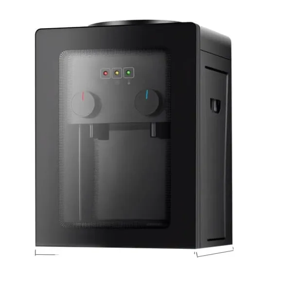 Elektrisk Vattendispenser, Kompakt Storlek, Varm/Kall Funktionalitet, Rostfritt Stål Foder,Svart
