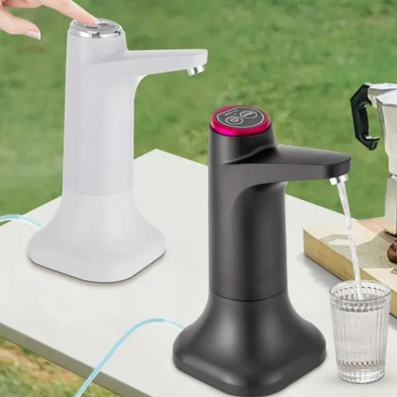Elektrisk Vattendispenser - Pump - Flöde 1,2 L/min - Batteri 1200 mAh - USB-laddning 5 V 4 W - Tyst 55 dB - För flaska/bord - Svart