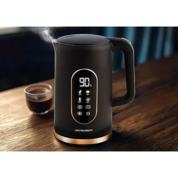 Elektrisk vattenkokare 1,7l Berdsen BD-712 svart och guld