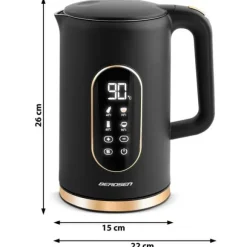 Elektrisk vattenkokare 1,7l Berdsen BD-712 svart och guld