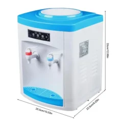 Elektrisk vattenkylare och vattendispenser - Bordsmodell med toppmatning - Varmt & kallt vatten - Hem & kontor - 110/220V - Vit/Blå