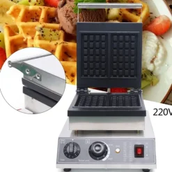 Elektrisk Våffeljärn, 2000W Effekt, Justerbar Temperatur och Timer,2