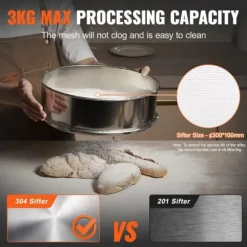 Elektrisk vibrerande siktmaskin, 40+60 Mesh, Automatisk sifter, shaker, hög effektivitet, justerbar hastighet