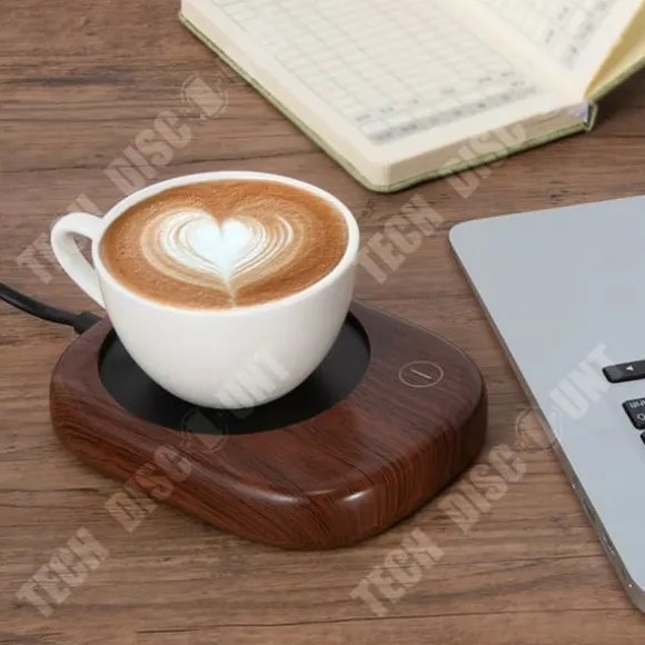 El-elektrisk kaffevärmare - TD® - 3 hastigheter - Termostat - 20W - Elegant trädesign