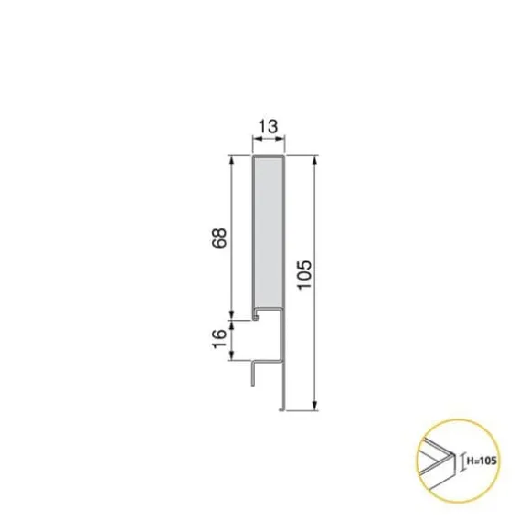 Emuca Concept utvändig låda 30 kg höjd 105 mm, 350, Antracitgrå, Stål.