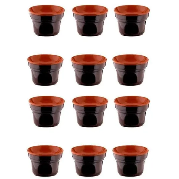 ERBJUDANDE 12 FÖR FÖR BAGNA CAUDA CM 14 BRUNA TERRE D'UMBRIA + 50 T-LIGHT LJUS SOM GÅVA