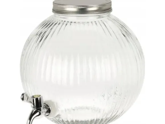 Excellent Houseware Rund vattendispenser, glas, 5500 ml