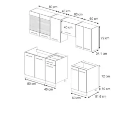 Fame-Line kök, 240 cm, PT Antracit, Blank mörkblå/Antracit, Vicco