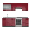 Fame-Line kök, 240 cm, PT antracit, Bordeaux högblank/antracit, Vicco