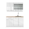 Fame-Line kök, 140 cm, PT Ek, blank vit/vit, Vicco