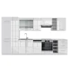 Fame-Line kök, 355 cm, PT Marble, blank vit/vit, Vicco