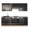 Fame-Line kök, 235 cm, PT Marble, Blank antracit/Gyllene ek, Vicco