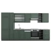 Fame-Line kök, 355 cm, PT Marble, Country green och guld/antracit, Vicco