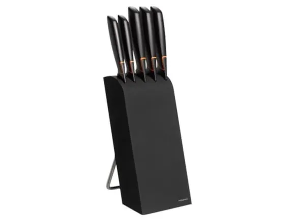 Fiskars - Knivblock och knivuppsättning - 5 st.