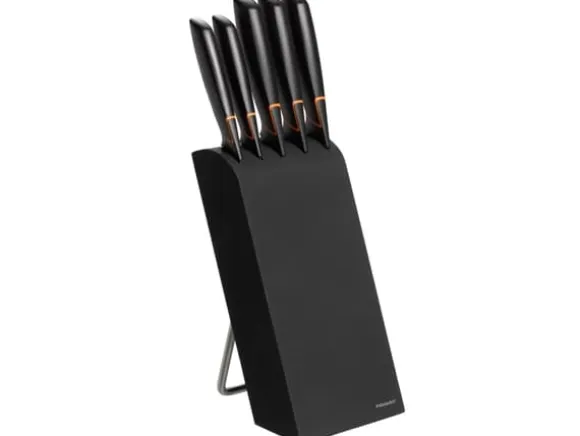 Fiskars - Knivblock och knivuppsättning - 5 st.