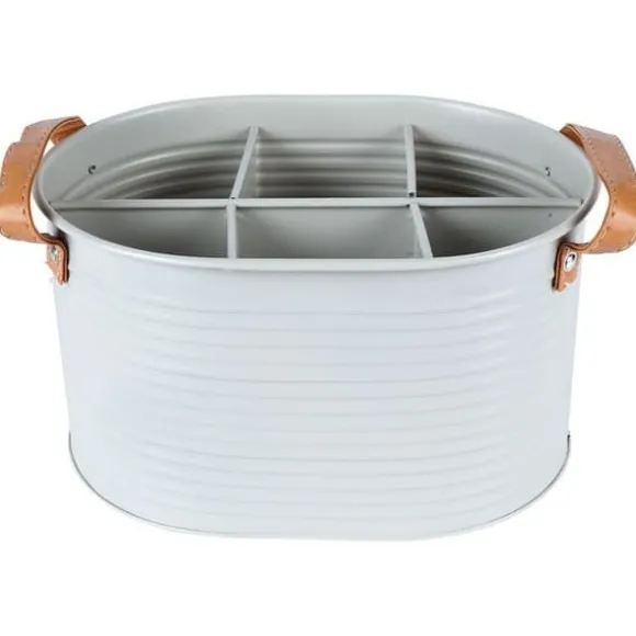 Flasklåda - Home Styling Collection - Metallisk - Ljusgrå - 6 flaskor