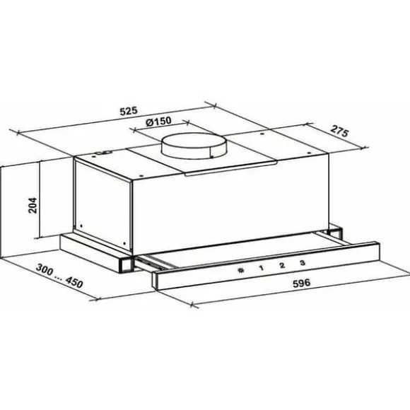 Fläktkåpa - GURARI - GCH 117 Wh - 60 cm - 1000 m³/h - Vitt glas