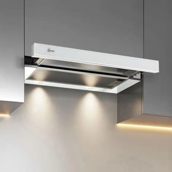 Fläktkåpa - GURARI - GCH 117 Wh - 60 cm - 1000 m³/h - Vitt glas