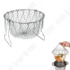 Fällbar Salladskorg - TD® - Rostfritt Stål - Silver - 23,5 cm - 9,5 cm