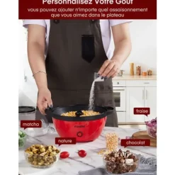 FOHERE 3,5 L Elektrisk Tyst Popcornmaskin med Non-stick Beläggning