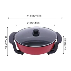 Fonduegryta - Elektrisk med värmeplatta och lock - 6 liter - 2 fack - 1300 W - Himmelsblå