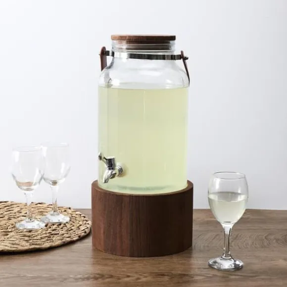 FONTAINE 6L STÖD I TRÄ OCH HANDTAG