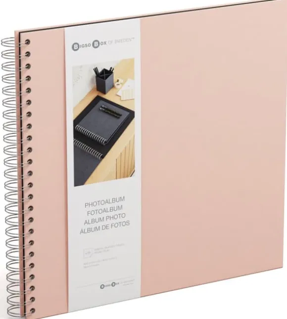 Fotoalbum Dusty Pink med svarta blad 35x31,5cm Bigso Box of Sweden