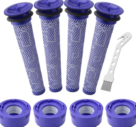 För- och efterfilter till Dyson V7/8 4+4 st Blå