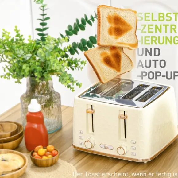 Frukostset, vattenkokare och brödrost, 24.2x19.5x23.4 cm, beige, plast